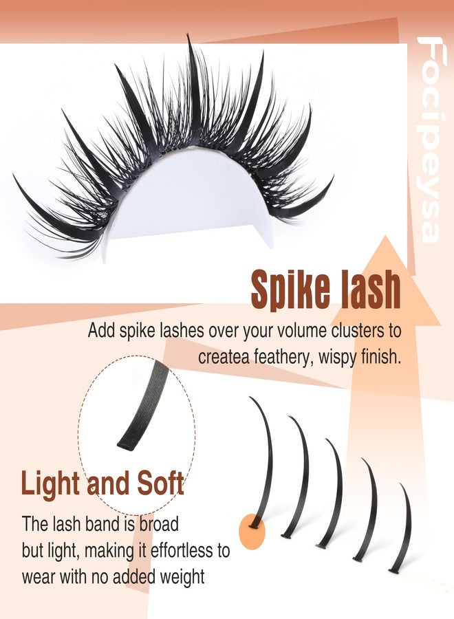 Focipeysa Spike Clusters Eyelashes with Bottom Lashes 11-21mm Clusters Lash Extensions Manga Premade Fan Eyelashes Extensions Wispy Eyelashes Extension Cluster Get Salon Effect - Image 2